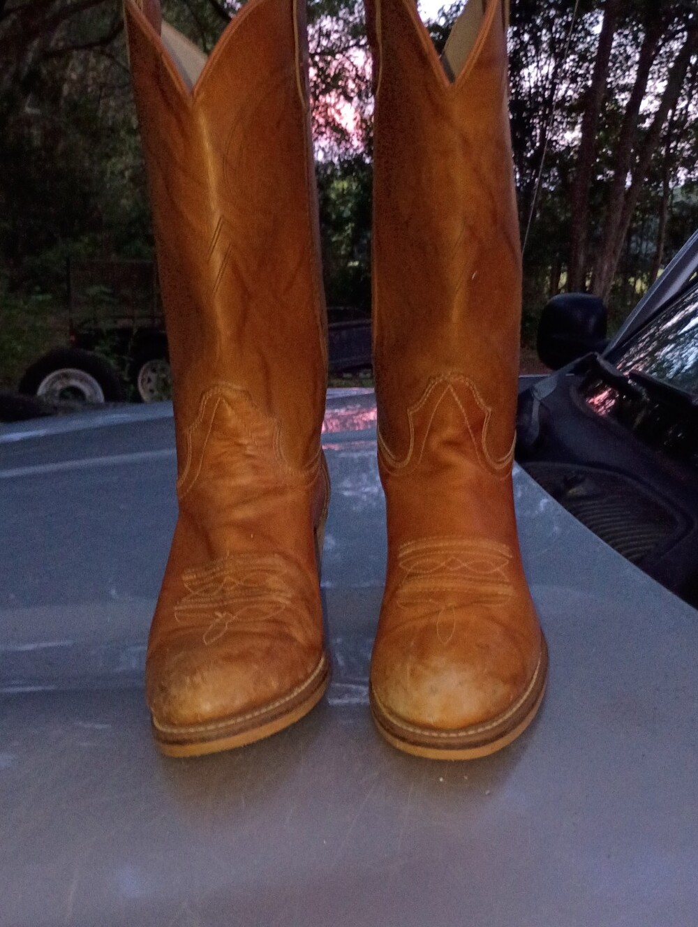 Vintage Texas Dingo Boots Men's Classic Tan Leather Cowboy Boots